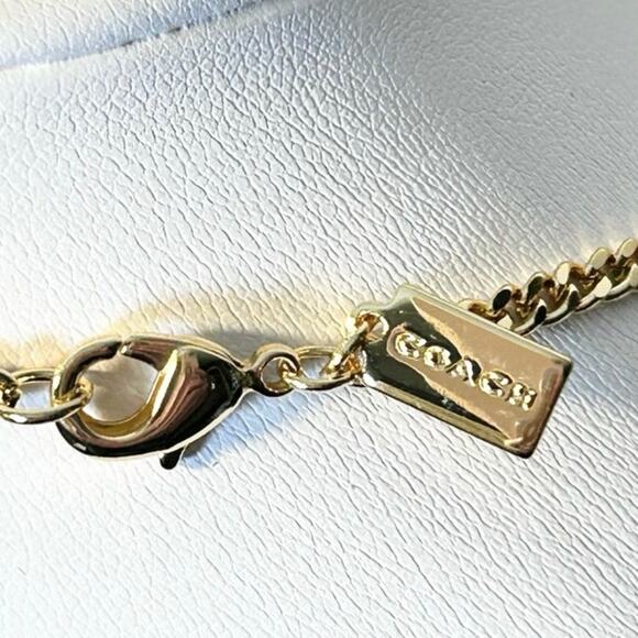 Coach Enamel Gold Chain Necklace Coach Letter
Charms NWT - Picture 4 of 10